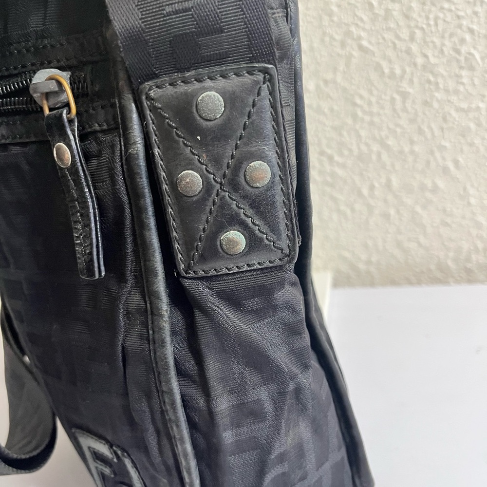 Fendi Black Tonal FF Jacquard Messenger Bag - Picture 10 of 16